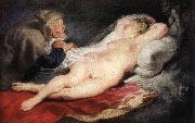RUBENS, Pieter Pauwel The Hermit and the Sleeping Angelica oil painting artist